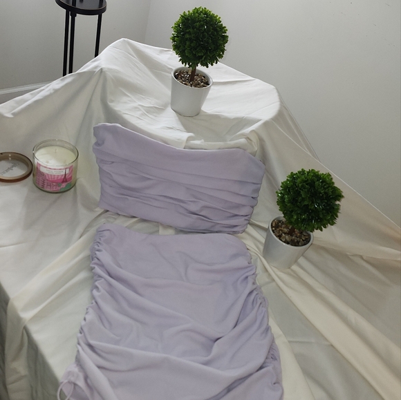 BUSTIER CROP TOP AND SKIRT crop top was $ 39.90 and skirt 49.90 - Picture 7 of 16